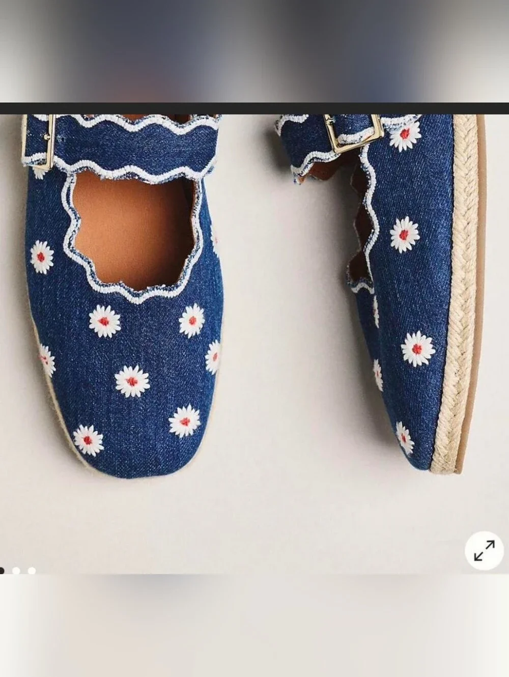 MAEVE scalloped Edge Espadrille Mary Jane Flats Sz 10 *NEW*